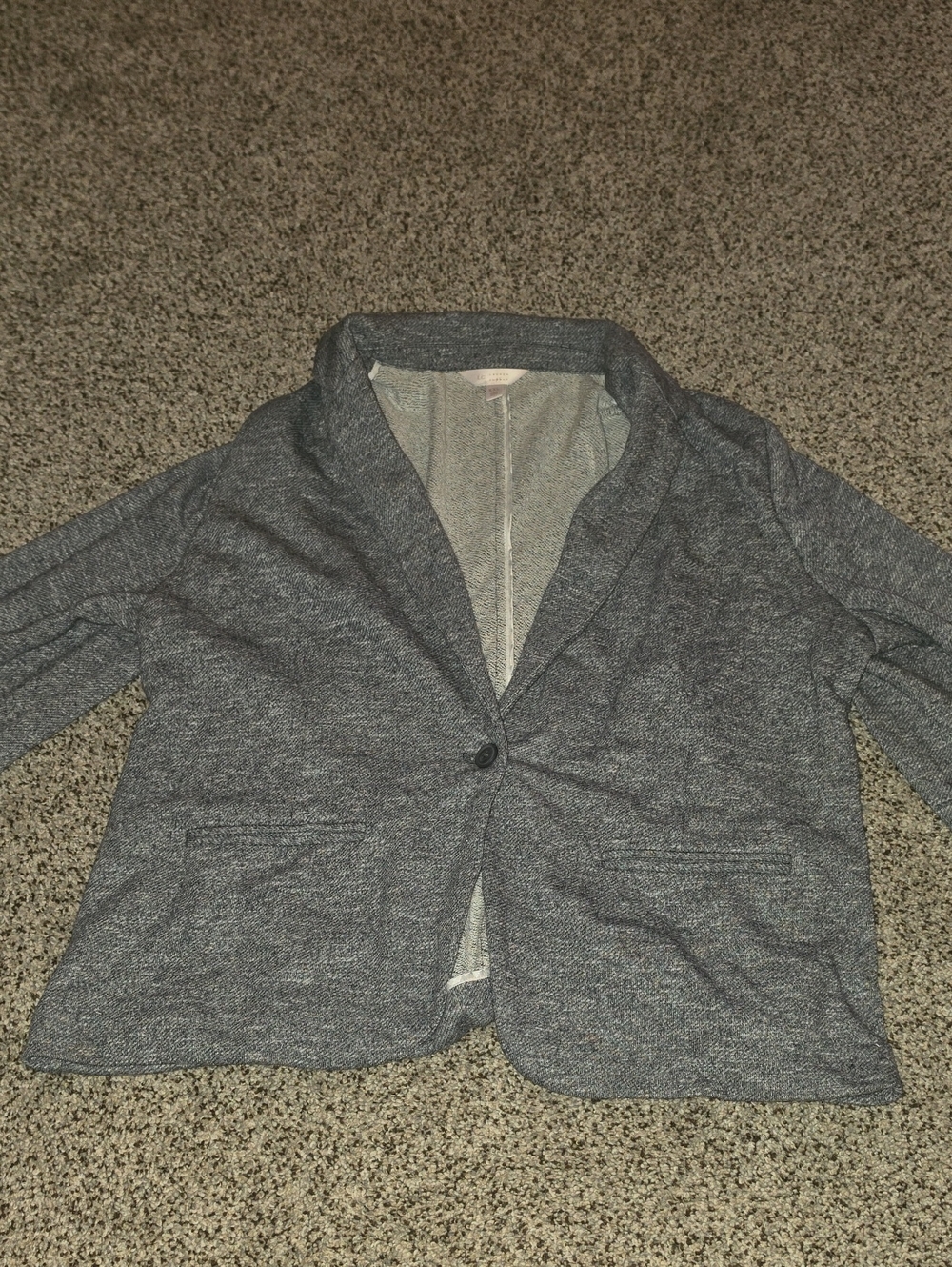 LC Lauren Conrad Gray Knit Single-Button Blazer Xxl